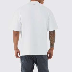 เสื้อยืดโอเวอร์ไซส์สำหรับผู้ชายเสื้อยืดบ็อกซี่ผ้าคอตตอนสไตล์สตรีทแวร์แห้งเร็วระบายอากาศได้ดีปรับแต่งโลโก้ได้ตาม100% - Product Image 2