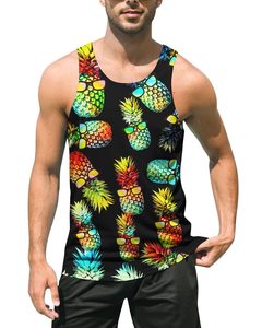 Camiseta sin mangas de algodón 100 por ciento para hombre, camiseta de gimnasio sin mangas con estampado 3D, ropa de playa de verano de secado rápido transpirable de talla grande disponible - Product Image 1