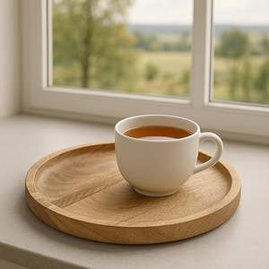 Plateau de service en bois unique avec étiquetage privé avec bords sculptés pour un cadre de table élégant et une expérience culinaire raffinée à la maison - Product Image 1