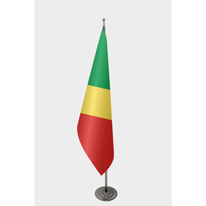 Drapeau en nylon et soie personnalisé 3x5 pieds avec impression numérique, logo personnalisé, mât en aluminium, bannière officielle de l'Intérieur de la République du Congo - Product Image 1