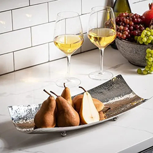 Luxury Silver Metal <b>Tray</b> Elegant and Durable Perfect for Food Serving Home Decor and Party Display - Product Image 1