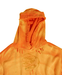 Ropa de calle personalizada, sudaderas con capucha con lavado ácido para hombre, naranja en blanco, tejido pesado, Vintage, desgastado, ajuste Regular, 100% algodón, a prueba de viento - Product Image 4