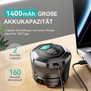 Afeitadora Eléctrica Recargable e Impermeable, Juego de Afeitado para Cabeza Calva con 160 Minutos de Duración de Batería, IPX7 Impermeable para Uso Facial - Product Image 1