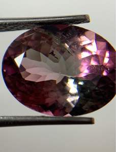 พลอยรูปวงรีทัวร์มาลีนธรรมชาติขัดและมีสีแดงและชมพูรูปทรงวงรี - Product Image 2