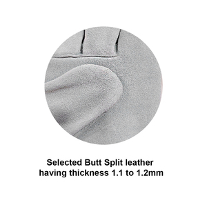 Gants de travail durables en cuir fendu avec bracelet réglable Sécurité anti-coupure et anti-écrasement pour la construction industrielle - Product Image 5