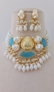 Juego de collar de Gargantilla Regal Lotus con juego de motivos de loto chapado en oro, latón de alta calidad, producto a granel, diseño personalizado - Product Image 4