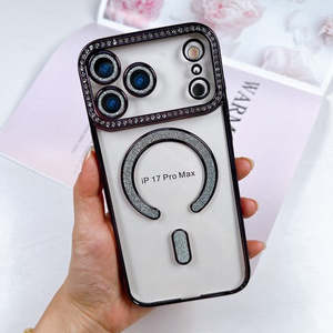 เคส iPhone 17 Pro 2025 พรีเมียม พร้อมวงแหวนแม่เหล็กแบบกลิตเตอร์ ขอบสีม่วง - Product Image 1