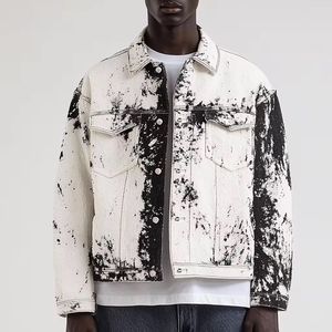 Veste en jean pour adulte, nouvelle collection 2025, tendance, personnalisable, vente en gros, toile respirante, séchage rapide, style urbain, unie, déchirée, hiver, devant - Product Image 3