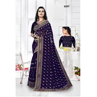 Bridal Wear Heavy Work Embroidery Georgette Saree With Hand Work & Stone Work For Women Wedding & Special Occasion