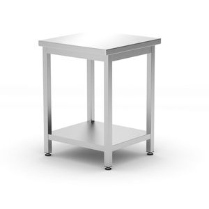 Table de rangement centrale de cuisine de 600 mm de profondeur avec étagère - HENDI Kitchen Line 600x600x(H)850mm - Product Image 1