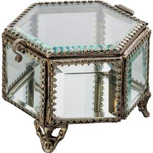 Boîte à bijoux en verre et laiton antique personnalisée Design classique avec exportateur de gros en laiton et verre élégant - Product Image 5