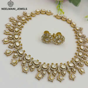 Ensemble de collier en moissanite Polki de petite taille - Product Image 1