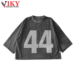 Camiseta de fútbol de talla grande para hombre, camiseta retro con estampado de cuello en V de secado rápido, camiseta cuadrada de fútbol de gran tamaño, camiseta de baloncesto para hombre VIKY IND - Product Image 3