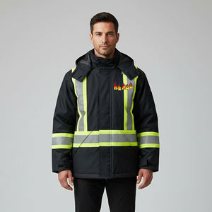เสื้อแจ็คเก็ตนิรภัยสำหรับผู้ชาย แบบสั่งทำพิเศษ ระดับ 3 ความปลอดภัยสูง ผ้าโพลีเอสเตอร์สะท้อนแสง สำหรับใส่ในฤดูหนาว กันน้ำ ชุดทำงานเพื่อความปลอดภัย - Product Image 4