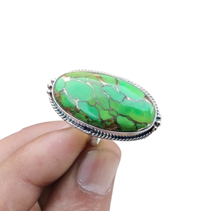 925 regalo de boda Natural diseñador estilo bohemio joyería fina anillo 925 plata esterlina hecha a mano piedra preciosa turquesa Spinner anillo - Product Image 1