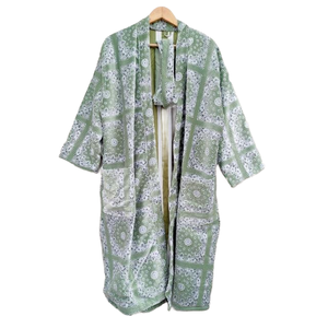 Kimono de alta calidad para mujer, bata de terciopelo, Color verde claro, batas de Kimono, bata de baño, ropa de dormir de manga larga - Product Image 1