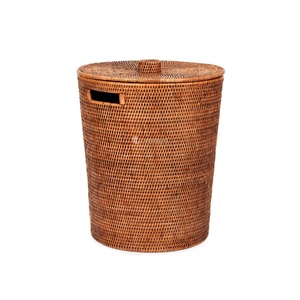 ตะกร้าผ้าหวายมีฝาปิด ตะกร้าผ้าหวายสานมือสำหรับห้องน้ำและจัดเก็บของใช้ในบ้าน สำหรับตกแต่งบ้าน ขายส่ง - Product Image 4