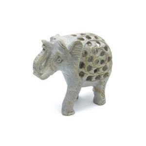 Statue d'éléphant en pierre de savon sculptée à la main, fabriquée en Inde, design moderne écologique, décoration d'intérieur au meilleur prix de gros d'usine - Product Image 3