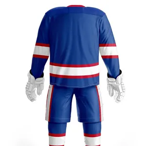 Bán Buôn Tùy Chỉnh Đội Logo Thăng hoa Hockey Đồng Phục 100% Polyester Nhanh Khô Trọng Lượng Nhẹ Ice Hockey Jerseys