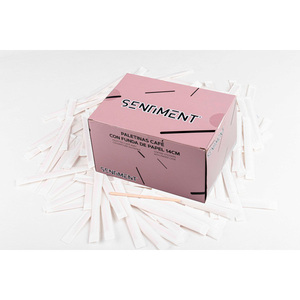 Agitador de café de madera de 14 cm con funda, 10 paquetes x 500 unidades, B2B - Product Image 1