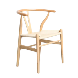 Prix de gros Hans Wegner Y chaise salle à manger chaise en bois massif avec tissu tissé Rush Seat Direct Factory - Product Image 1