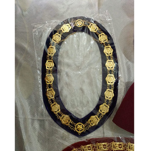 Collar de Cadena Masónico Personalizado de Alta Calidad con Dorado y Forro de Terciopelo Rojo para la Gran Logia Masónica - Product Image 5