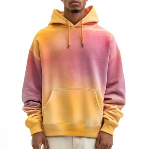 2025 <b>Men's</b> Cotton Fleece <b>Thick</b> Gradient Color <b>Hoodie</b> Sweatshirt <b>Men</b> Streetwear Long Sleeve Oversized Streetwear Pullover Hoodies - Product Image 1