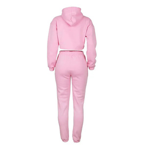Survêtements pour femmes en deux pièces, taille plus, couleur unie, style personnalisé, couleur personnalisée, fermeture éclair, 100% coton, prix de gros - Product Image 5