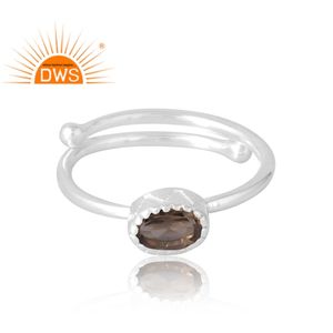 Anillo de piedras preciosas ahumadas naturales de Plata de Ley 925 más vendido, joyería personalizada para mujer, regalo para ella - Product Image 3