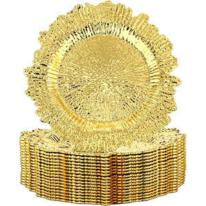 Charger Plate Unique Design Round Shape Customized Size <b>Food</b> <b>Server</b> Metal Service Plates Placemat - Product Image 5