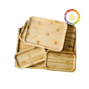 Bandeja de servicio de bambú multiusos para restaurantes y teterías, con aspecto artesanal y capacidad de carga confiable - Product Image 6