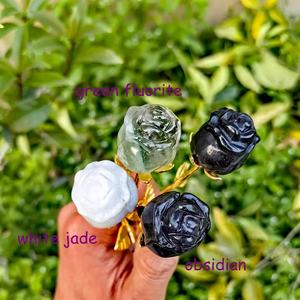 Souvenir regalo per ragazza in ametista al quarzo rosa, cristallo naturale, fiore di diamante, <span class=keywords><strong>voglie</strong></span> per la guarigione dei cristalli di rosa di san valentino - Product Image 4