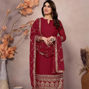 Ropa India pakistaní para mujer, de estilo tradicional Salwar elegante traje, tela Gorgette de la mejor calidad para festivales, fiestas, bodas - Product Image 1
