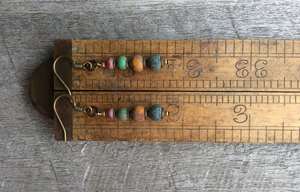 Pendientes modernos de cuentas de cristal turquesa con flecos en cascada Regalo único de joyería Andy - Product Image 5