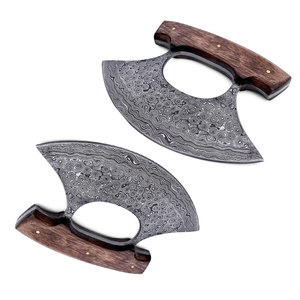 Commandes en gros personnalisées OEM ODM Service industriel professionnel japonais Pizza Hache faite à la main en acier inoxydable fait en bois - Product Image 6