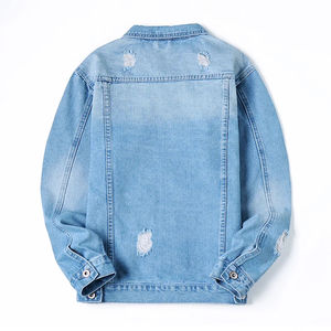 แจ็กเก็ตยีนส์สำหรับผู้ชายเสื้อโค้ทผ้ายีนส์แขนยาวงานตามสั่ง - Product Image 2