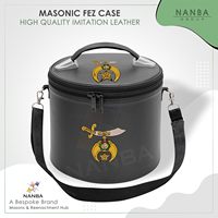 NANBA GROUP Étui pour fez Shriner brodé à la machine, fermeture éclair, écologique, de luxe, pour fez maçonnique, imitation grande capacité