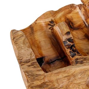 Porte-bouteille de vin en bois de racine naturel fabriqué à la main présentoir de bouteille de bord naturel pour les restaurants de table décor à la maison - Product Image 5