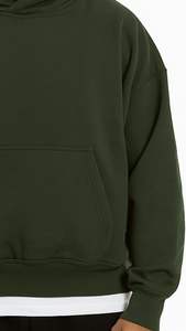 Sweat à capuche léger 100% coton pour hommes, motif solide avec couleur GSM élevée personnalisée pour l'hiver - Product Image 3