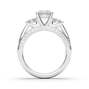 Chic 0.22CT Chic Diamond Brilliance Oval & Round Lab Grown 5 Stone Ring en oro blanco de 14K OEM al por mayor - Product Image 1