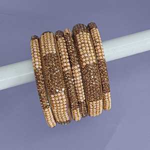 Conjunto de pulsera de brazalete indio, diamantes de imitación clásicos, CZ, cristal, fabricante indio, joyería, venta al por mayor, conjunto de brazalete de boda para mujer - Product Image 2