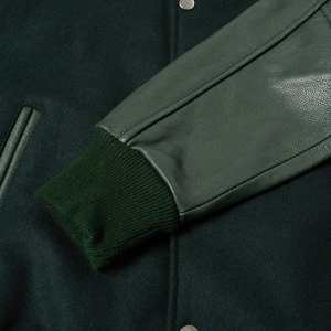 Veste universitaire haut de gamme pour hommes, design élégant de manches en cuir de laine, logo confortable sur le devant, hiver - Product Image 4