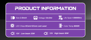 Bi-<span class=keywords><strong>LED</strong></span>-Projektorlampe für Auto <span class=keywords><strong>LED</strong></span>-Doppellinsen-Scheinwerfer <span class=keywords><strong>2</strong></span>,5 Zoll <span class=keywords><strong>LED</strong></span>-Autolampen Auto-Zubehör Beleuchtung - Product Image 3