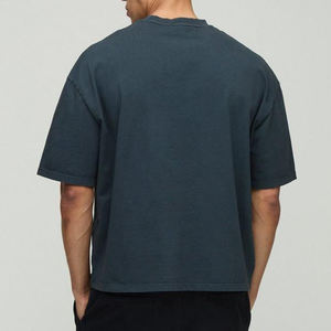270 Gsm 100% coton T-shirt personnalisé Streetwear surdimensionné T-shirt poids lourd recadrée Vintage lavage à l'acide T-shirt pour hommes - Product Image 3