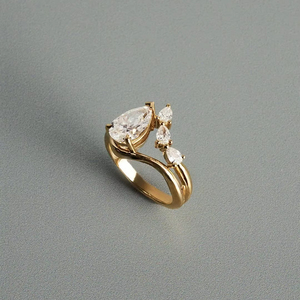 Bague tendance en or rose 18 carats plaqué, sertie de diamants Moissanite taille brillant VVS, certifiée IGI, pour femme, idéale pour les soirées et événements. - Product Image 1