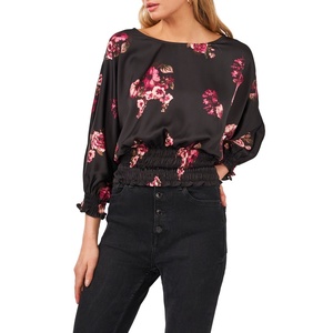 Vince Camuto Top da Donna Casual Elegante al Ginocchio con Vita Arricciata Floreale in Chiffon Elastico Taglia Media per la Chiesa - Product Image 1