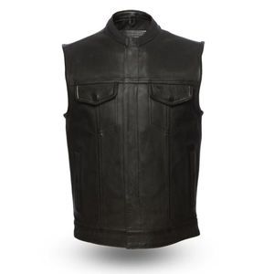 Gilets utilitaires sans manches en cuir de vache véritable pour hommes, neufs, personnalisés, respirants, pour l'extérieur, collection hiver OEM - Product Image 1
