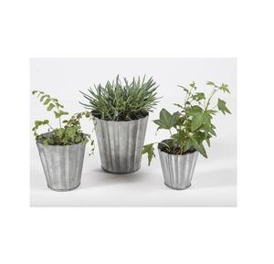 Lot de 3 jardinières en métal galvanisé avec poignées parfaites pour l'intérieur et l'extérieur, la maison et le jardin. - Product Image 2