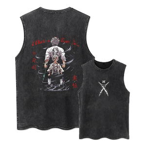 Nuevo elegante al por mayor de alta calidad vintage ácido lavado chaleco 275g algodón personalizado hombres camiseta sin mangas - Product Image 4