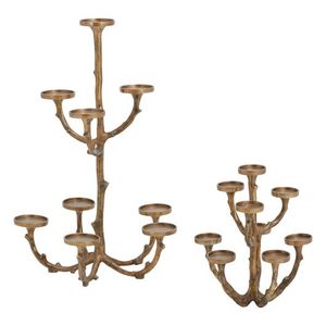 Eco-Friendly Handmade Round Christmas Home Decoration Antique Metal Aluminum Gold Color <b>Candlestick</b> <b>Holders</b> with Modern Design - Product Image 1